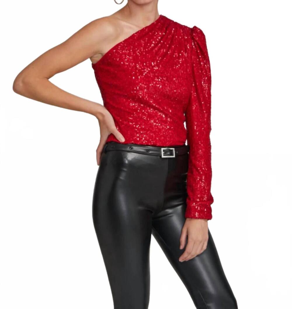 NEW GENERATION LOVE vetta sequin top in red